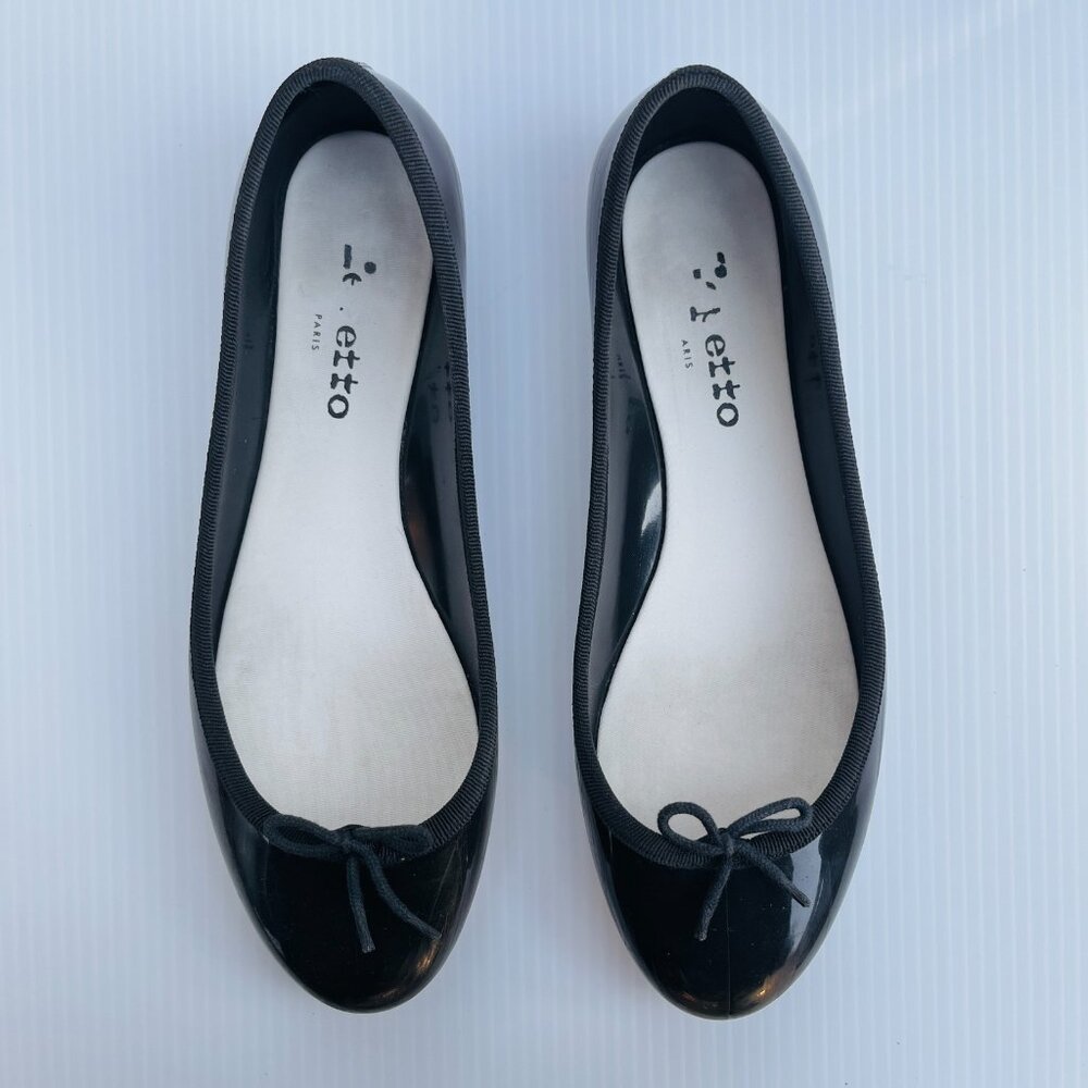 Repetto Rubber Rain Flats "Noir" Black - Size 38 EU/Size 7 US